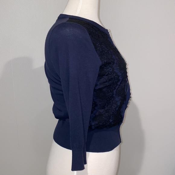 Banana Republic lace front 3/4 sleeve cardigan - Picture 4 of 11